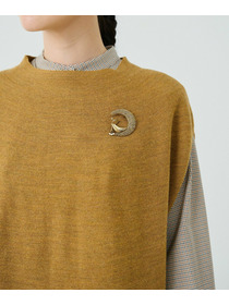 【ADIEU TRISTESSE】【クリスマスマルシェ】月とトリブローチ 詳細画像 ベージュ 3