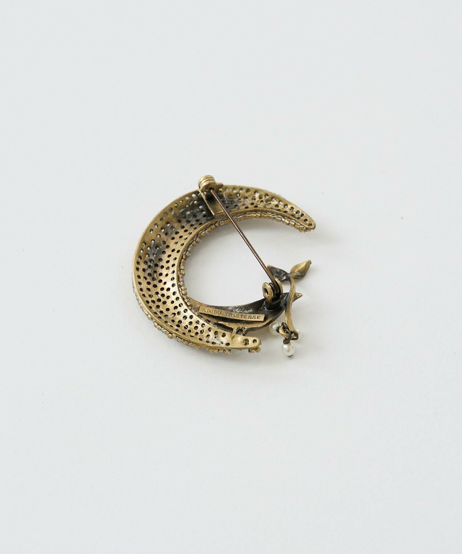 【ADIEU TRISTESSE】【クリスマスマルシェ】月とトリブローチ 詳細画像 ベージュ 2