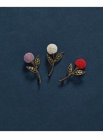 【ADIEU TRISTESSE】【クリスマスマルシェ】フラワービーズブローチ 詳細画像 レッド 1