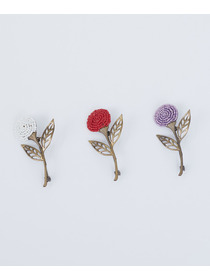 【ADIEU TRISTESSE】【クリスマスマルシェ】フラワービーズブローチ 詳細画像 レッド 2