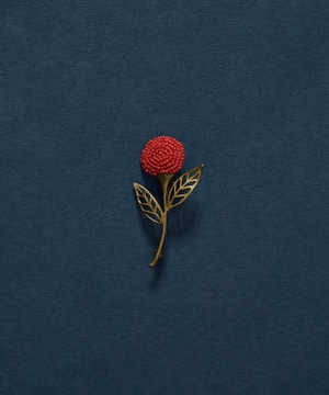 【ADIEU TRISTESSE】【クリスマスマルシェ】フラワービーズブローチ 詳細画像 レッド 1