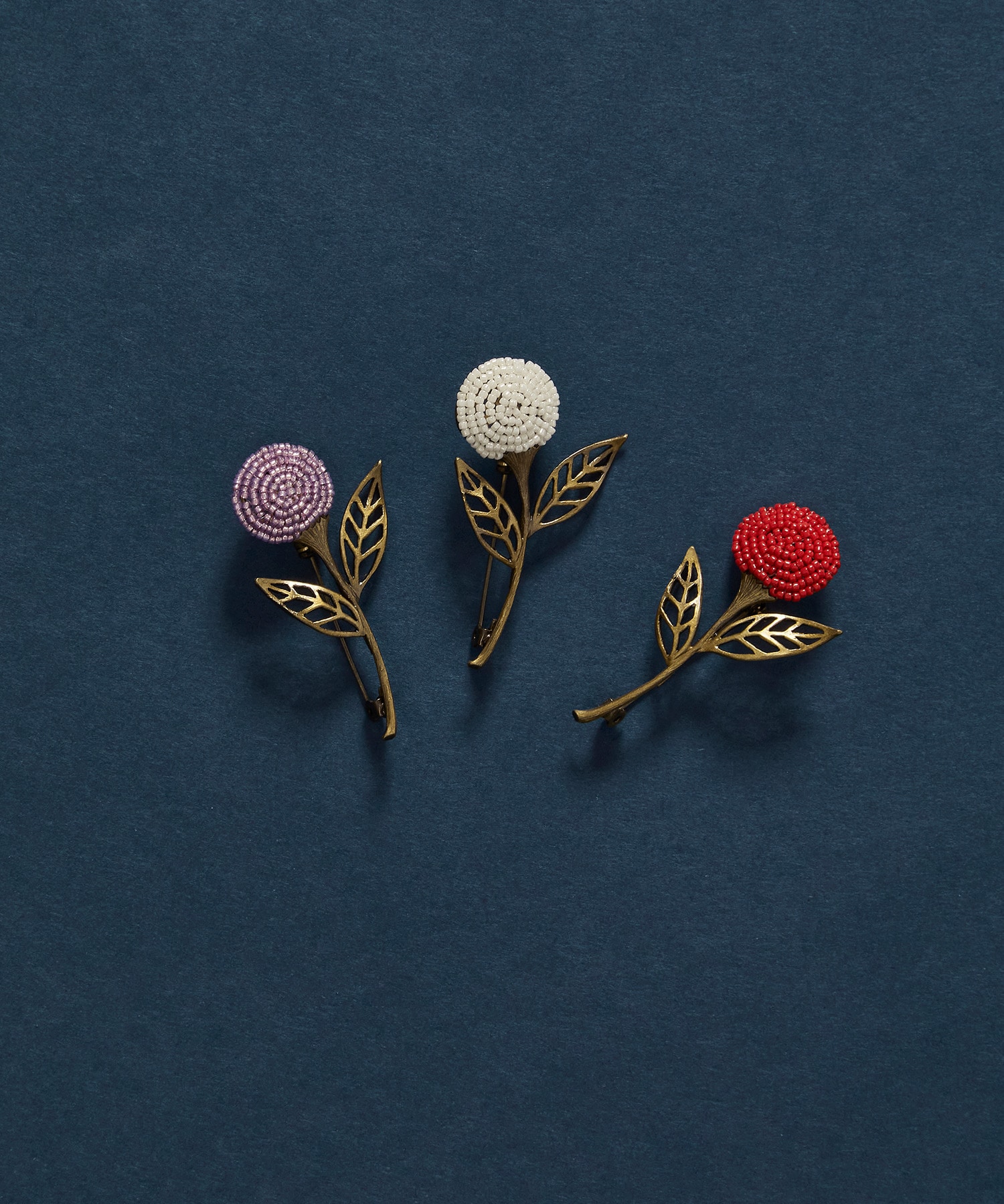 【ADIEU TRISTESSE】【クリスマスマルシェ】フラワービーズブローチ 詳細画像 レッド 1