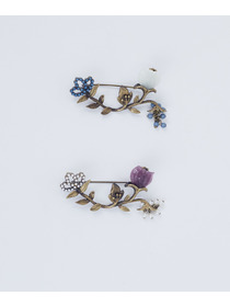 【ADIEU TRISTESSE】【クリスマスマルシェ】両サイドお花ブローチ 詳細画像 オフホワイト 2