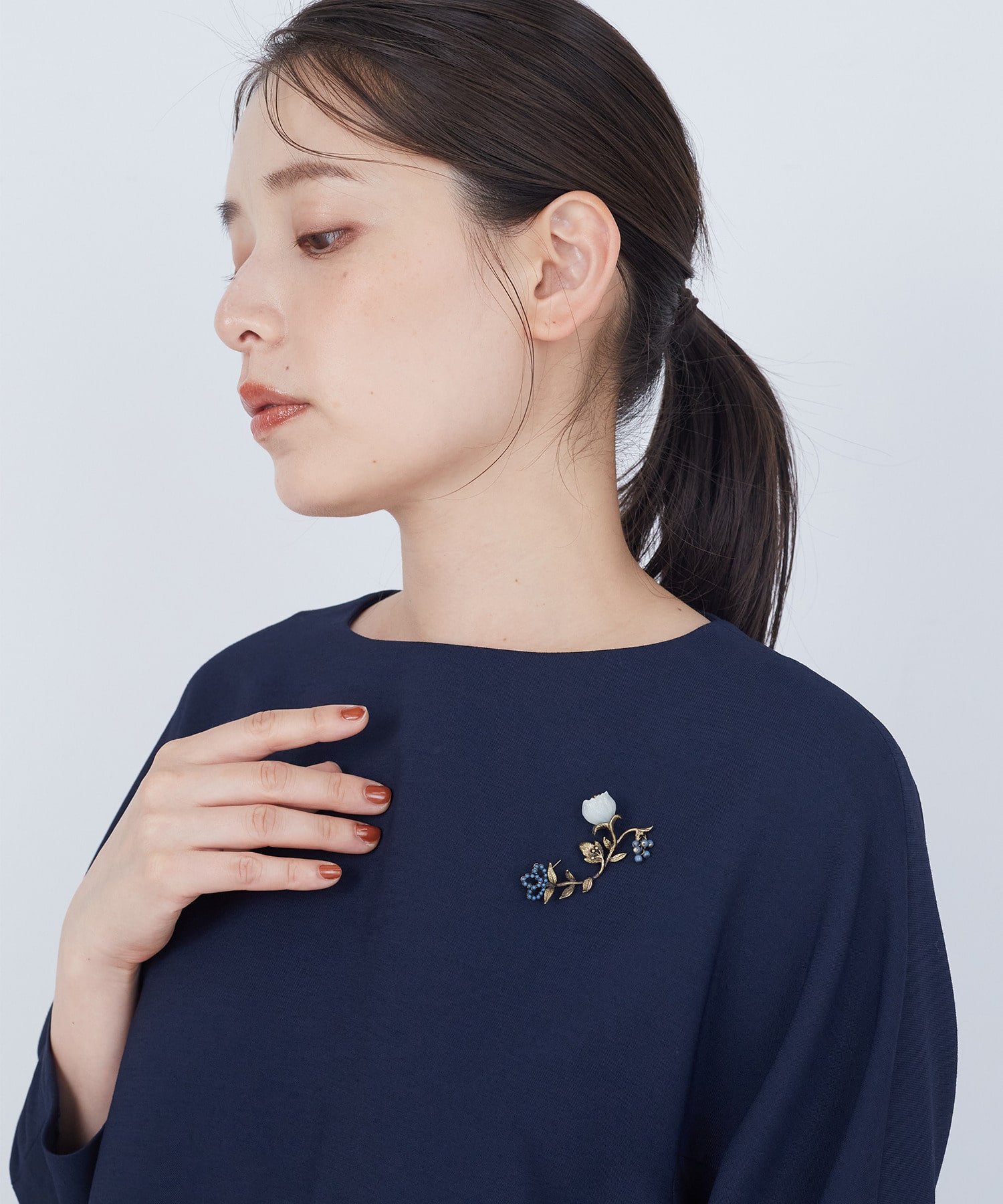 【ADIEU TRISTESSE】【クリスマスマルシェ】両サイドお花ブローチ 詳細画像 オフホワイト 4