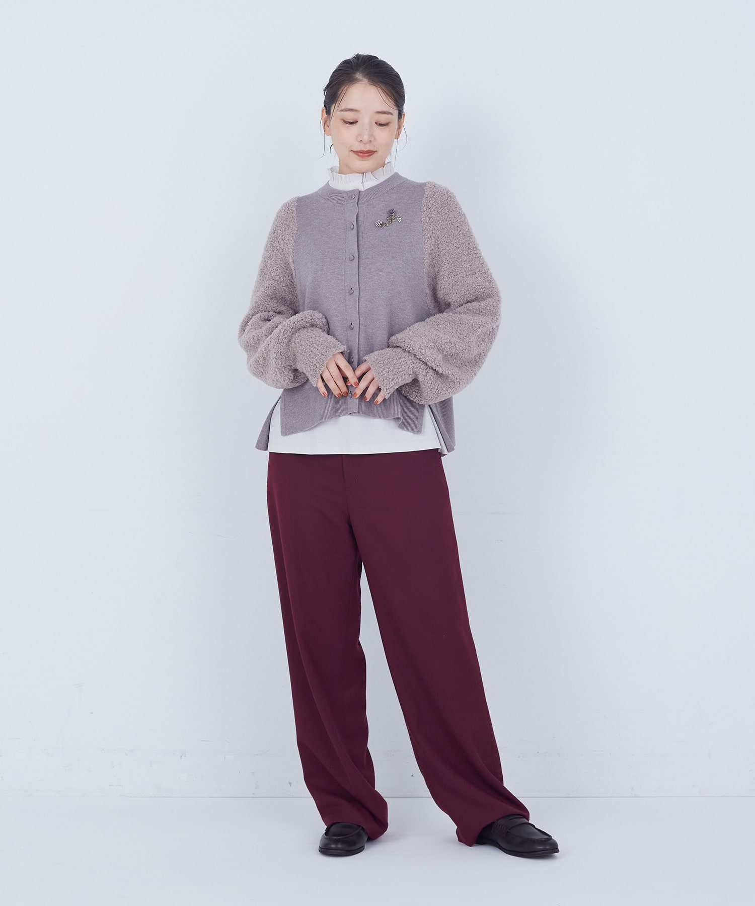 【ADIEU TRISTESSE】【クリスマスマルシェ】両サイドお花ブローチ 詳細画像 オフホワイト 5