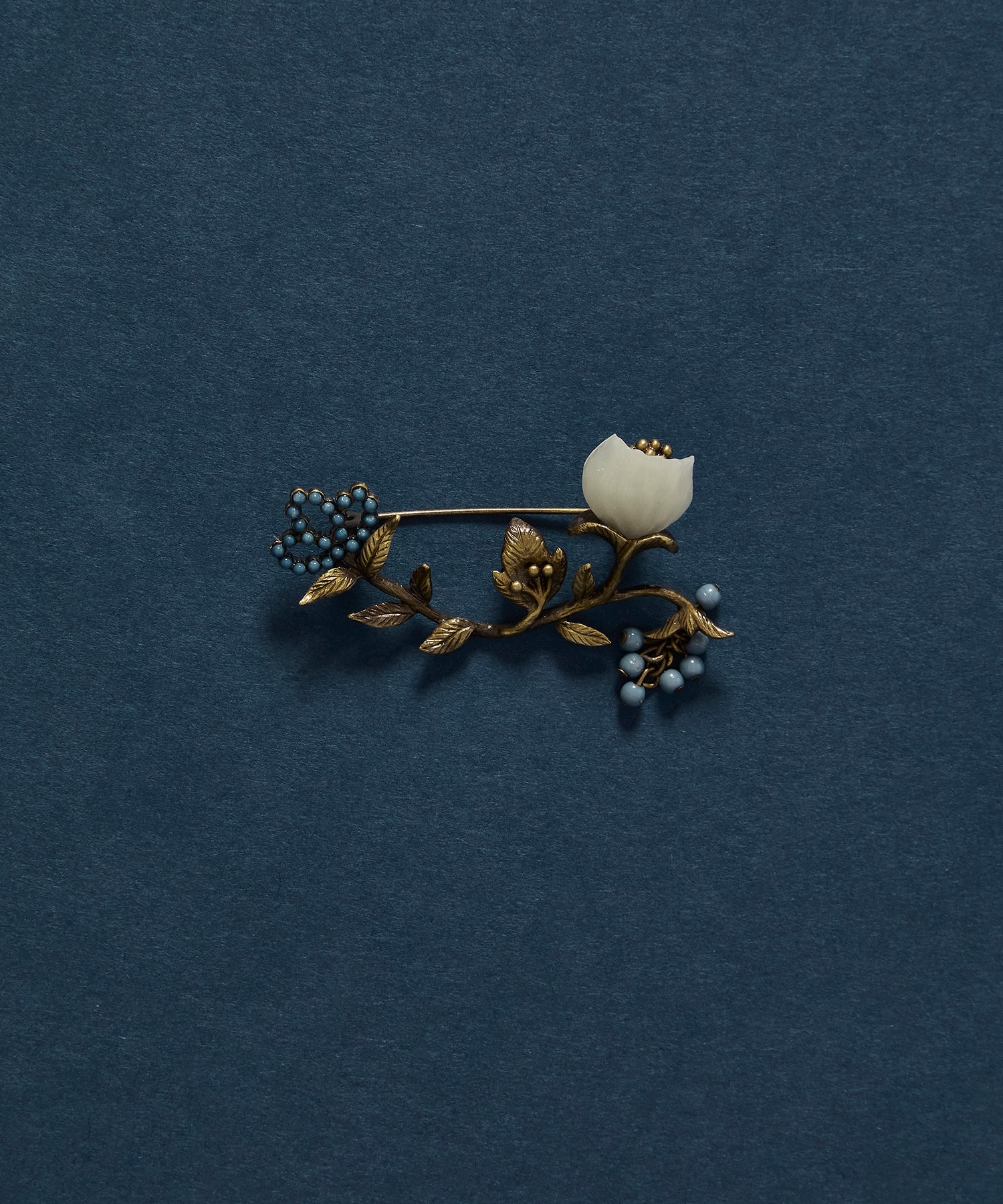 【ADIEU TRISTESSE】【クリスマスマルシェ】両サイドお花ブローチ 詳細画像 ターコイズブルー 1