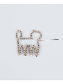 【ADIEU TRISTESSE】【クリスマスマルシェ】キラキラネコシルエットブローチ 詳細画像 ブラック 3