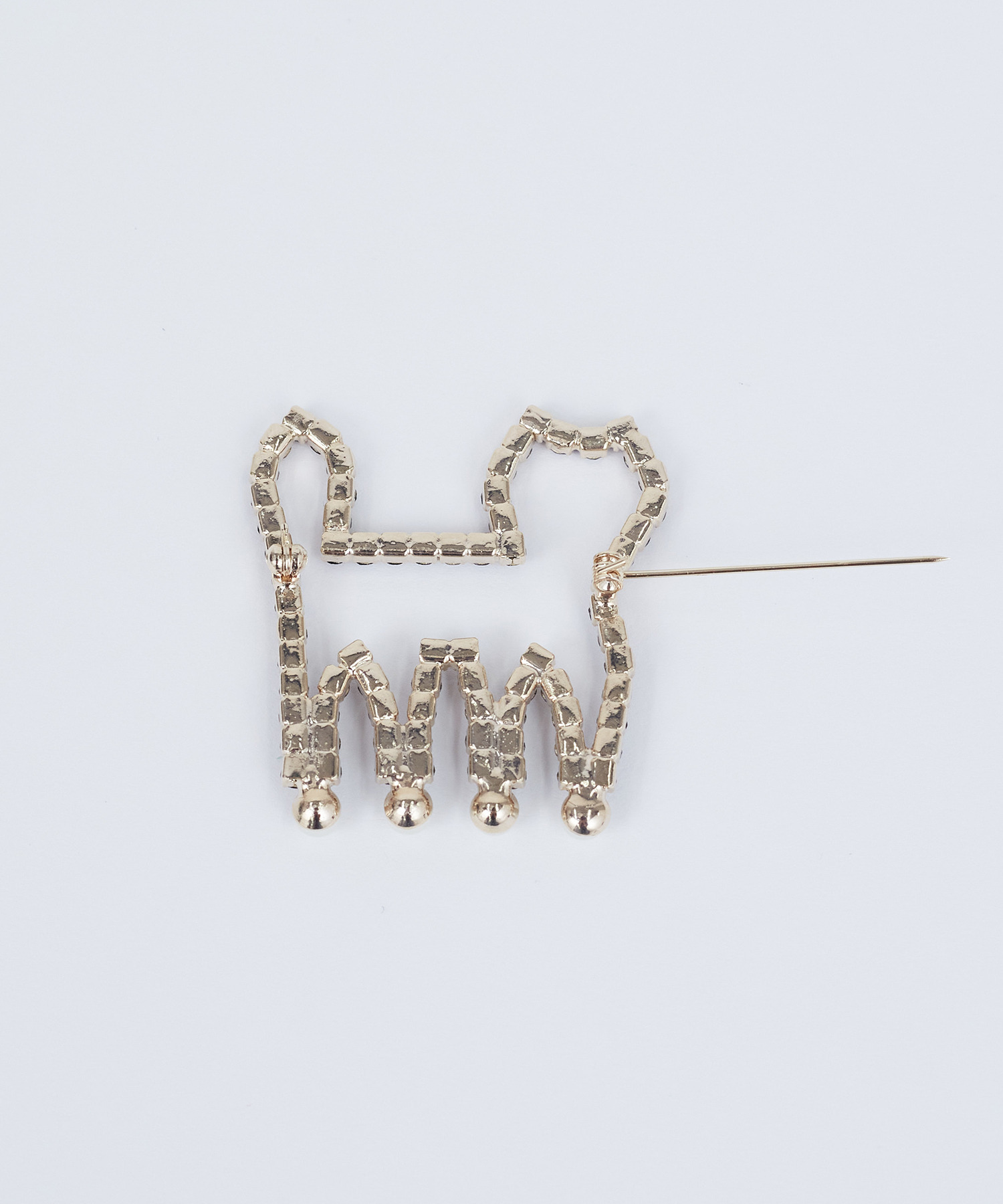 【ADIEU TRISTESSE】【クリスマスマルシェ】キラキラネコシルエットブローチ 詳細画像 ブラック 3