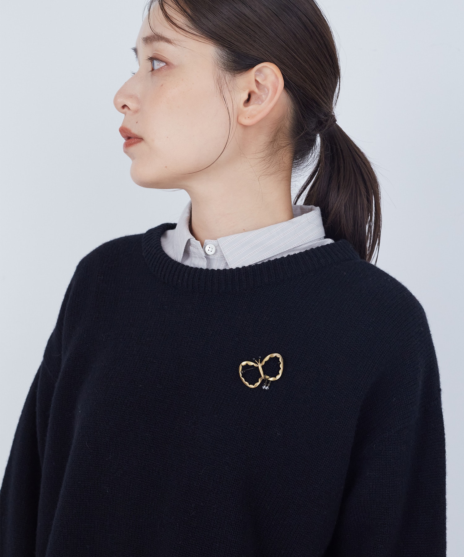 【ADIEU TRISTESSE】【クリスマスマルシェ】ちょうちょブローチ 詳細画像 ゴールド 3