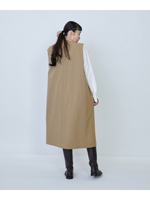 【LOISIR】ウール混ギャバスリーブレスワンピース 詳細画像 ブラック 11