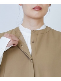 【LOISIR】ウール混ギャバスリーブレスワンピース 詳細画像 ブラック 17