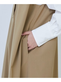 【LOISIR】ウール混ギャバスリーブレスワンピース 詳細画像 ブラック 19