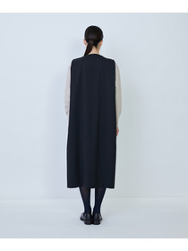 【LOISIR】ウール混ギャバスリーブレスワンピース 詳細画像 ブラック 7