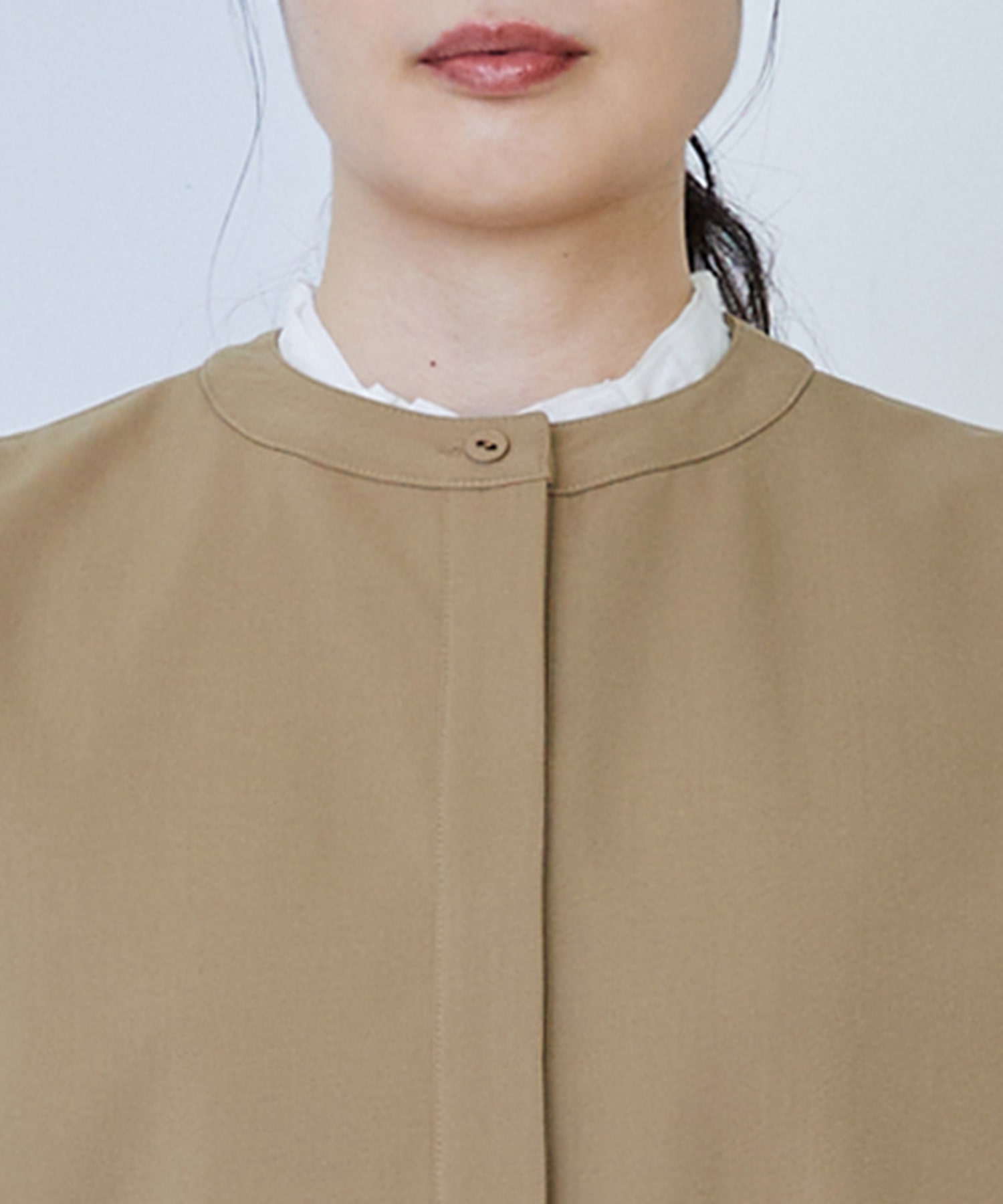 【LOISIR】ウール混ギャバスリーブレスワンピース 詳細画像 ブラック 15