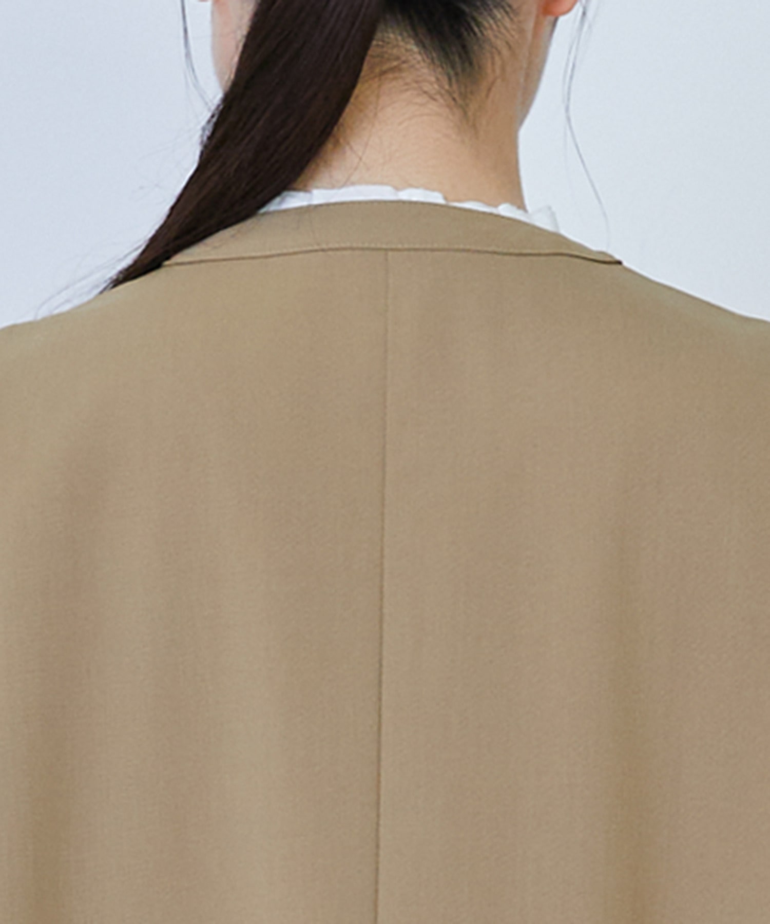 【LOISIR】ウール混ギャバスリーブレスワンピース 詳細画像 ブラック 16