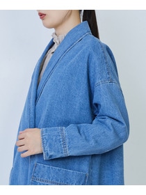 【LOISIR】デニムガウンコート 詳細画像 ライトブルー 9