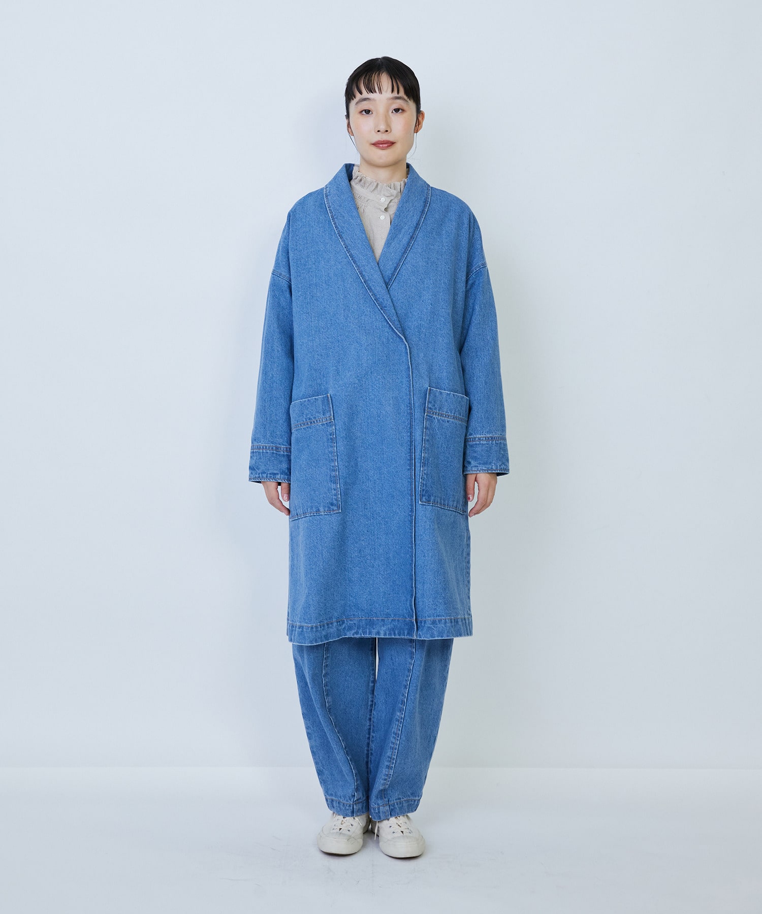 【LOISIR】デニムガウンコート 詳細画像 ライトブルー 4