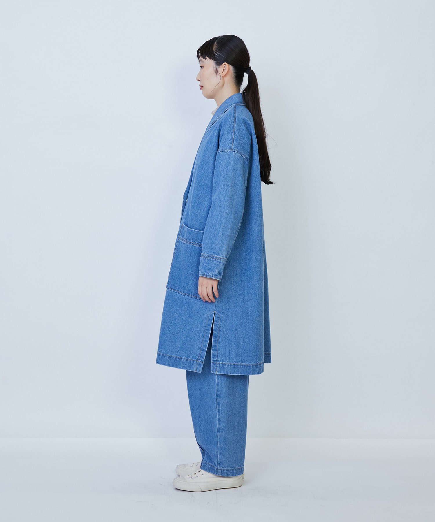 【LOISIR】デニムガウンコート 詳細画像 ライトブルー 5
