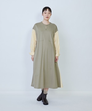 【LOISIR】コットンポンチコンビネーションワンピース 詳細画像 グリーン系その他 1