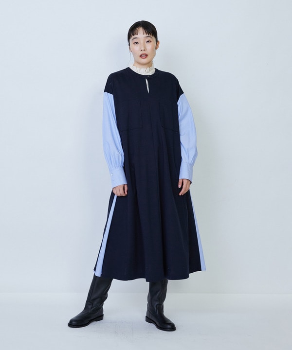 【LOISIR】コットンポンチコンビネーションワンピース