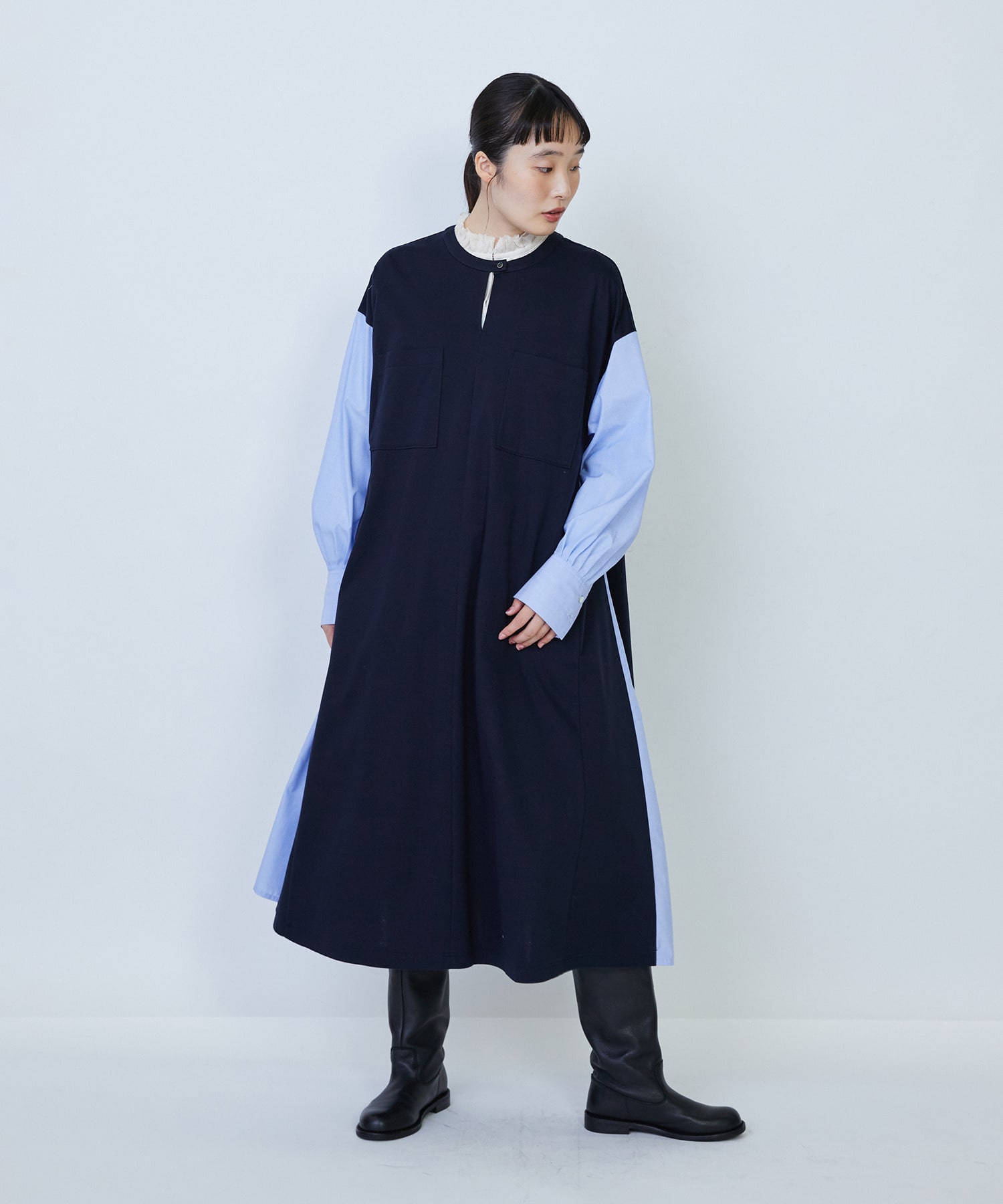 【LOISIR】コットンポンチコンビネーションワンピース 詳細画像 グリーン系その他 1