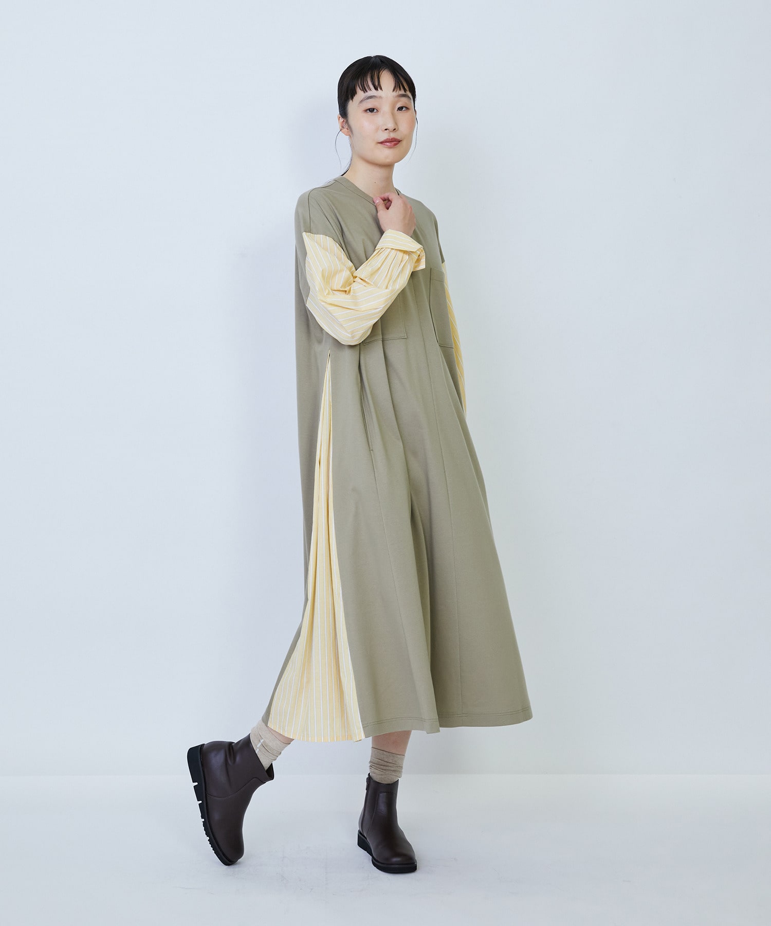 【LOISIR】コットンポンチコンビネーションワンピース 詳細画像 グリーン系その他 11