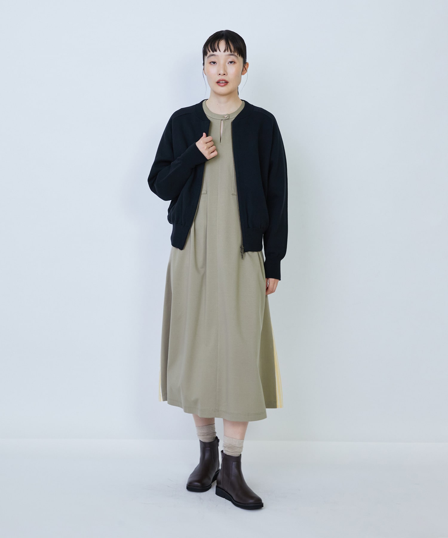 【LOISIR】コットンポンチコンビネーションワンピース 詳細画像 グリーン系その他 8