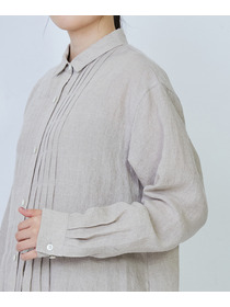 【LOISIR】グランジリネンシャツワンピース 詳細画像 キナリ 9
