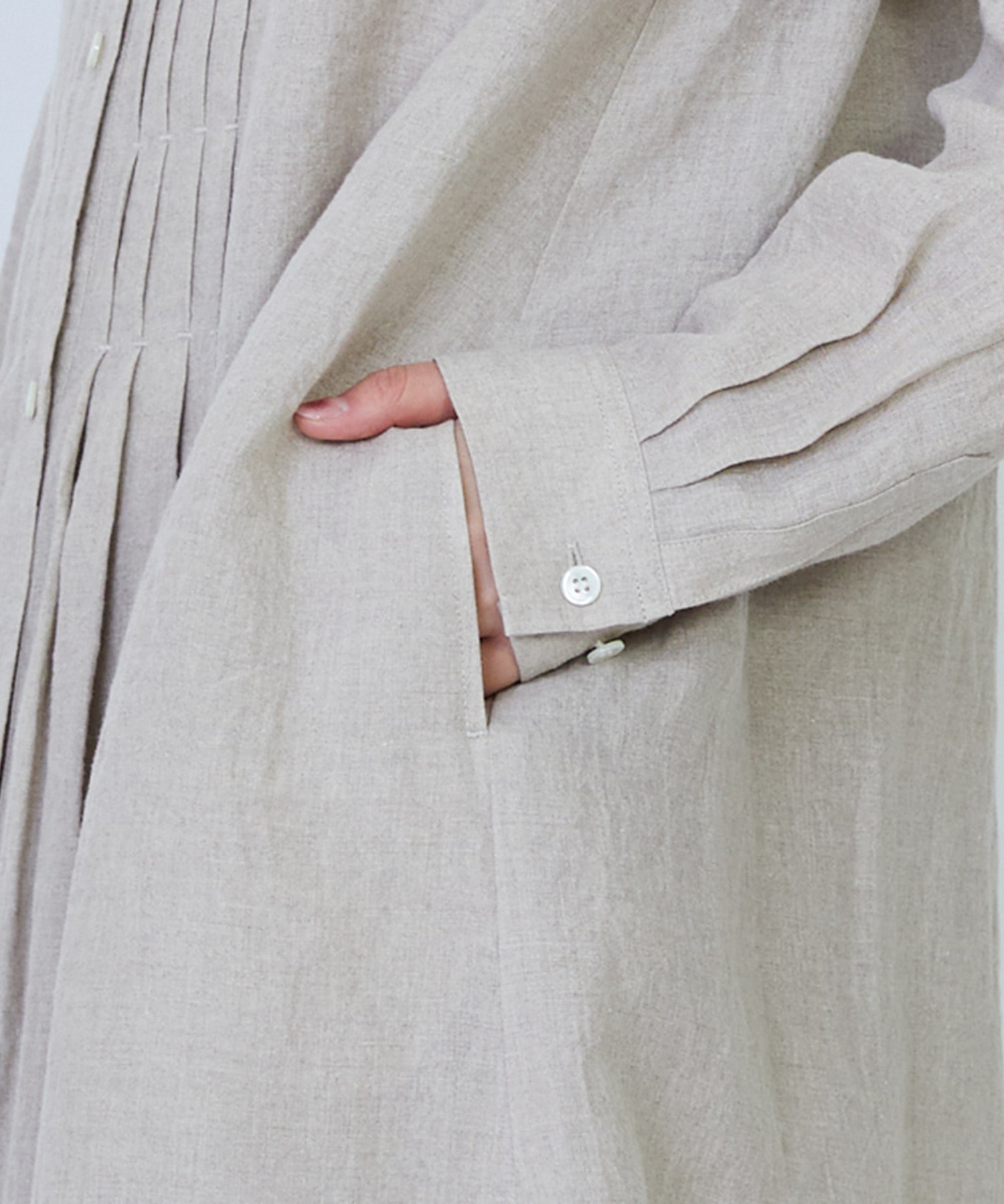 【LOISIR】グランジリネンシャツワンピース 詳細画像 キナリ 10