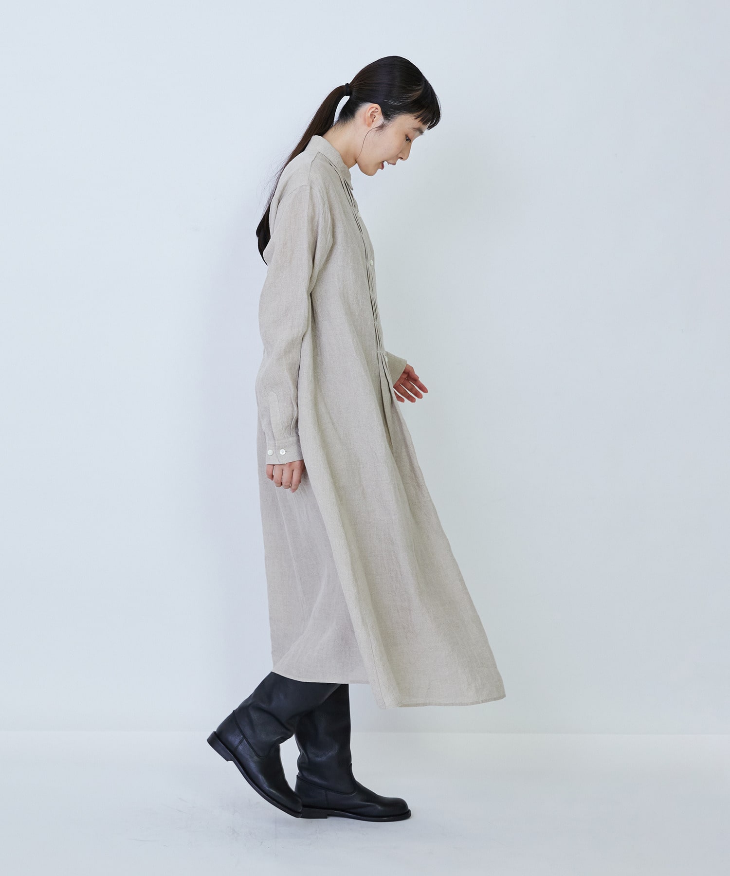 【LOISIR】グランジリネンシャツワンピース 詳細画像 キナリ 2