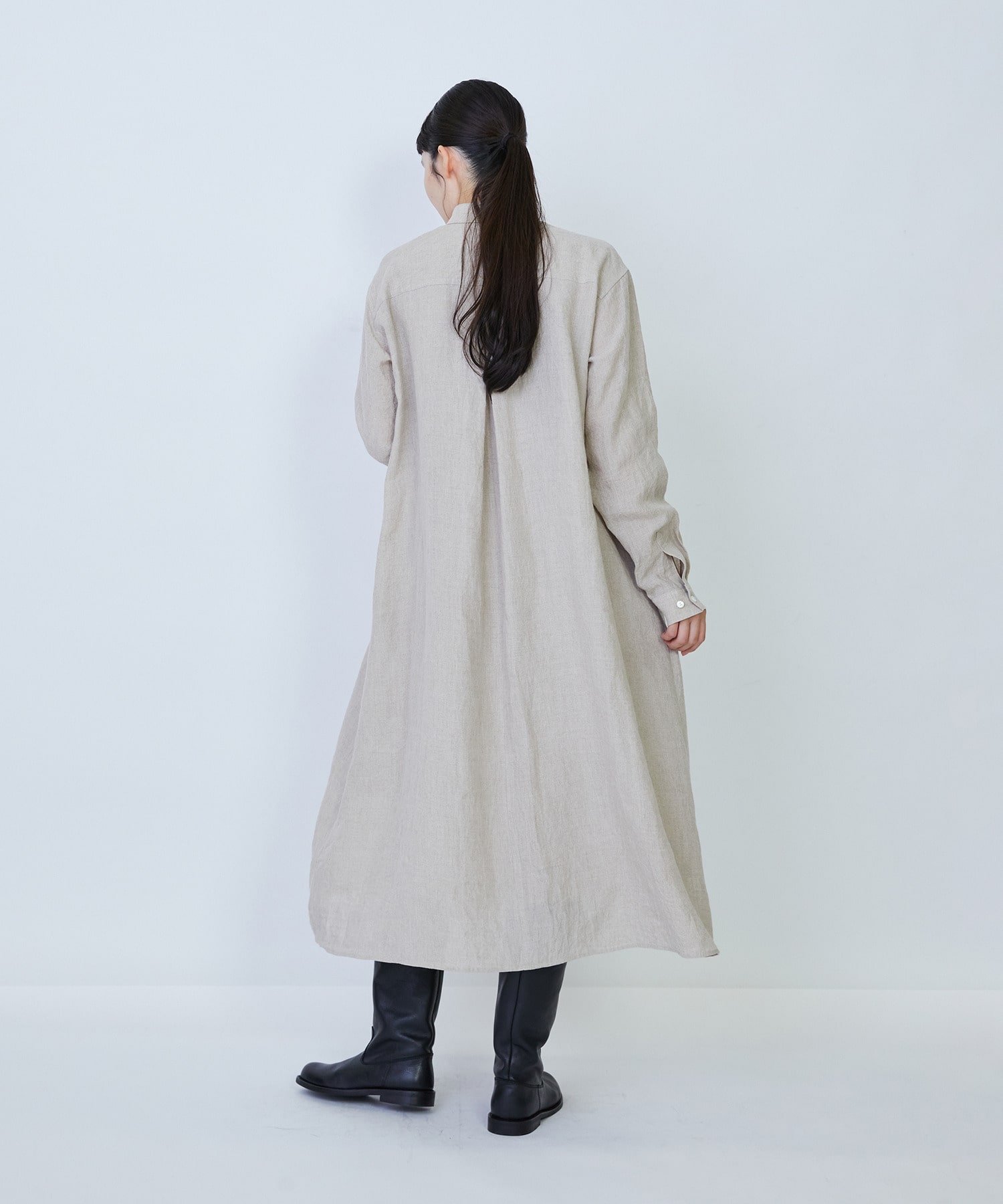 【LOISIR】グランジリネンシャツワンピース 詳細画像 キナリ 3