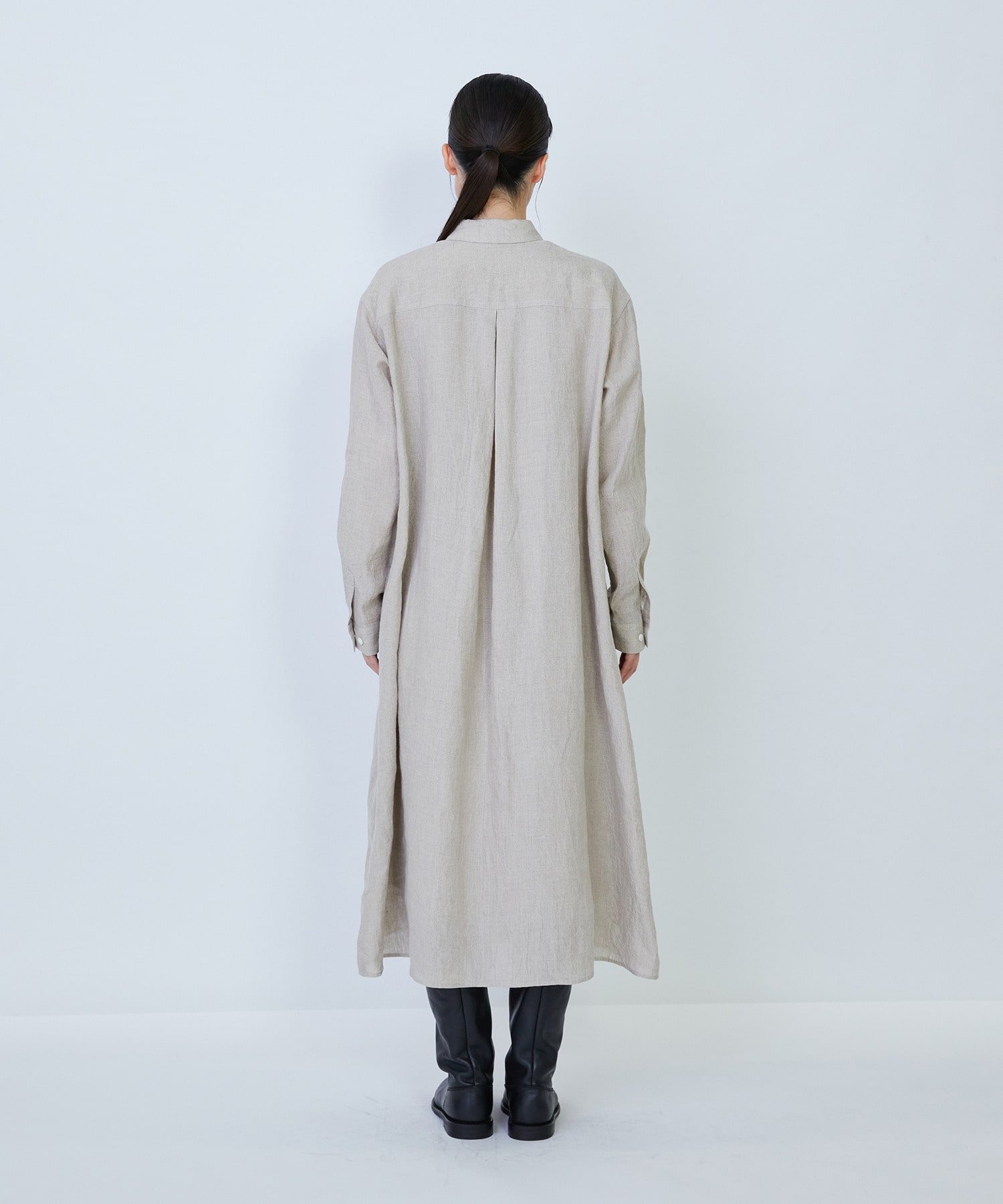 【LOISIR】グランジリネンシャツワンピース 詳細画像 キナリ 6