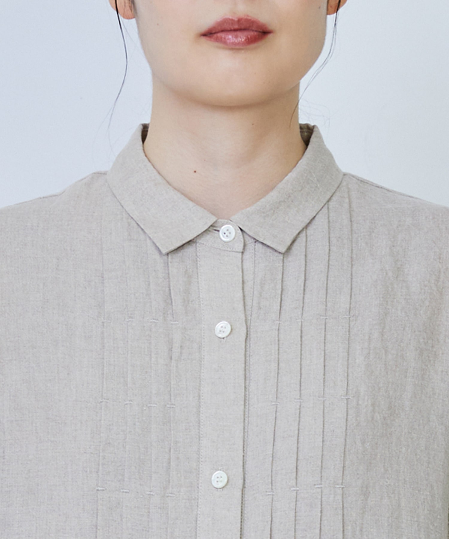 【LOISIR】グランジリネンシャツワンピース 詳細画像 キナリ 7