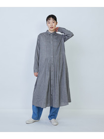 【LOISIR】リネンコットンヤクローンシャツワンピース 詳細画像 グレー 2