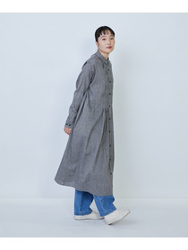 【LOISIR】リネンコットンヤクローンシャツワンピース 詳細画像 グレー 3