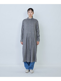 【LOISIR】リネンコットンヤクローンシャツワンピース 詳細画像 グレー 5