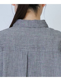 【LOISIR】リネンコットンヤクローンシャツワンピース 詳細画像 グレー 9