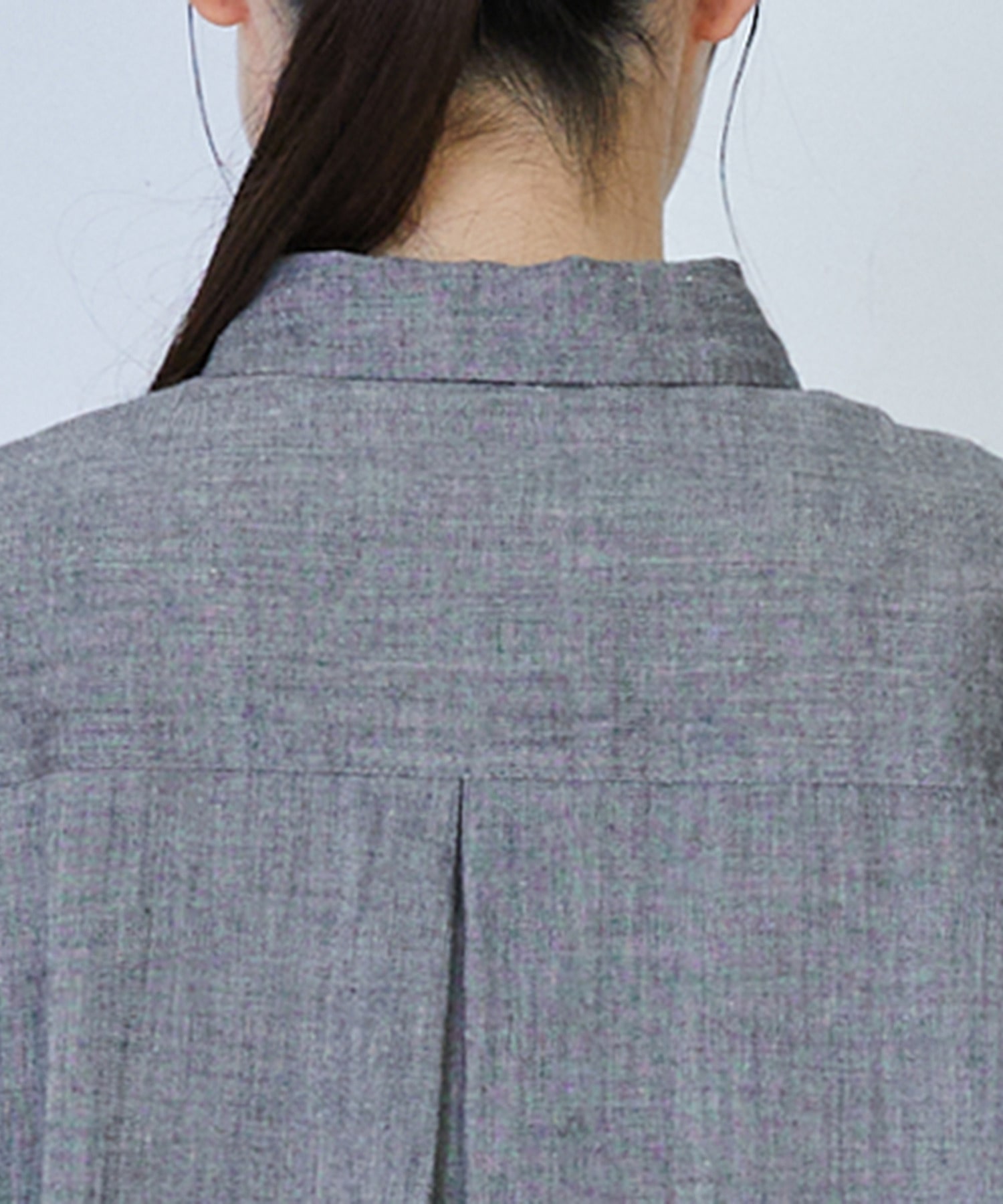 【LOISIR】リネンコットンヤクローンシャツワンピース 詳細画像 グレー 9