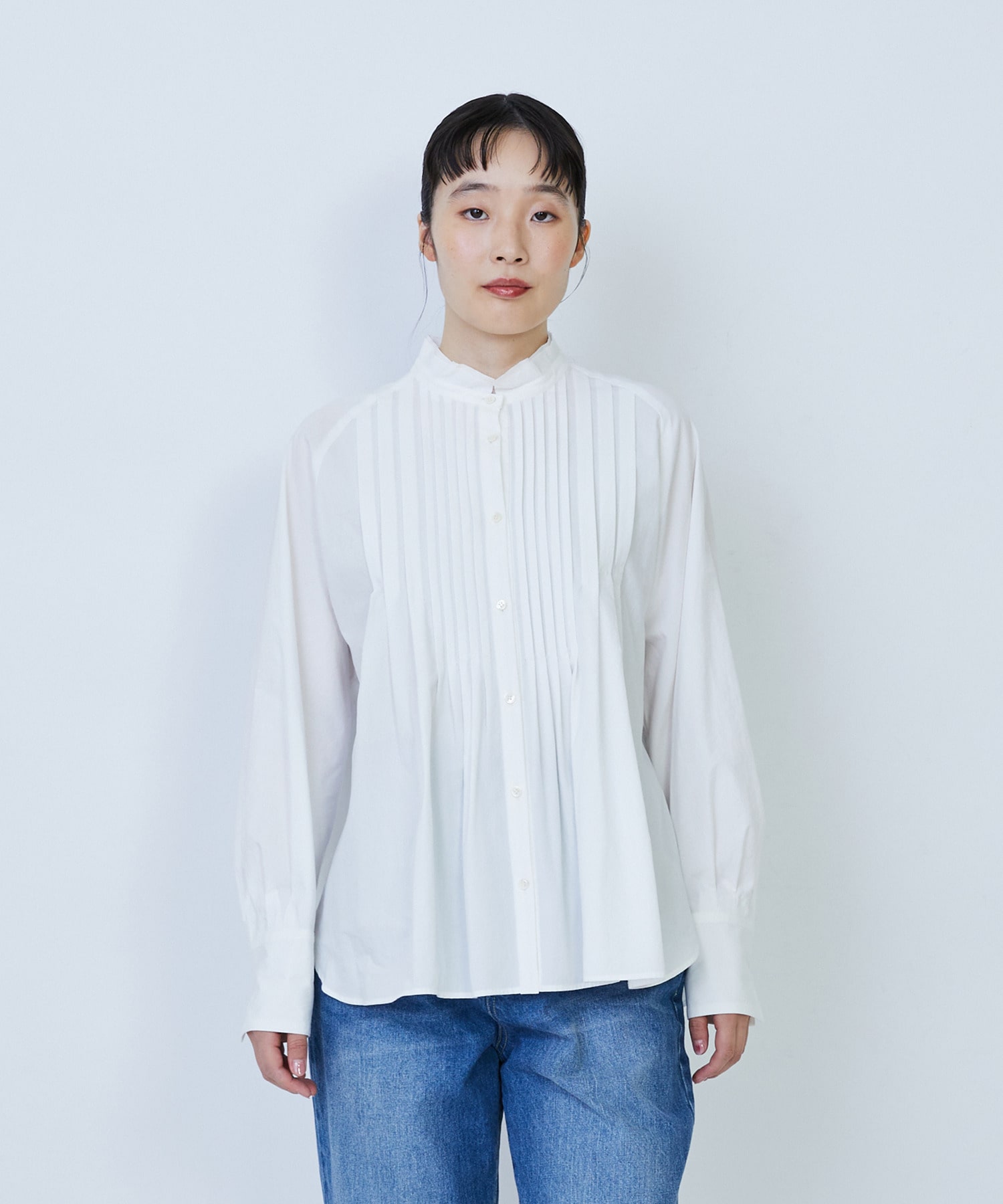 【LOISIR】コットンブロードタックディテールブラウス 詳細画像 ホワイト 1