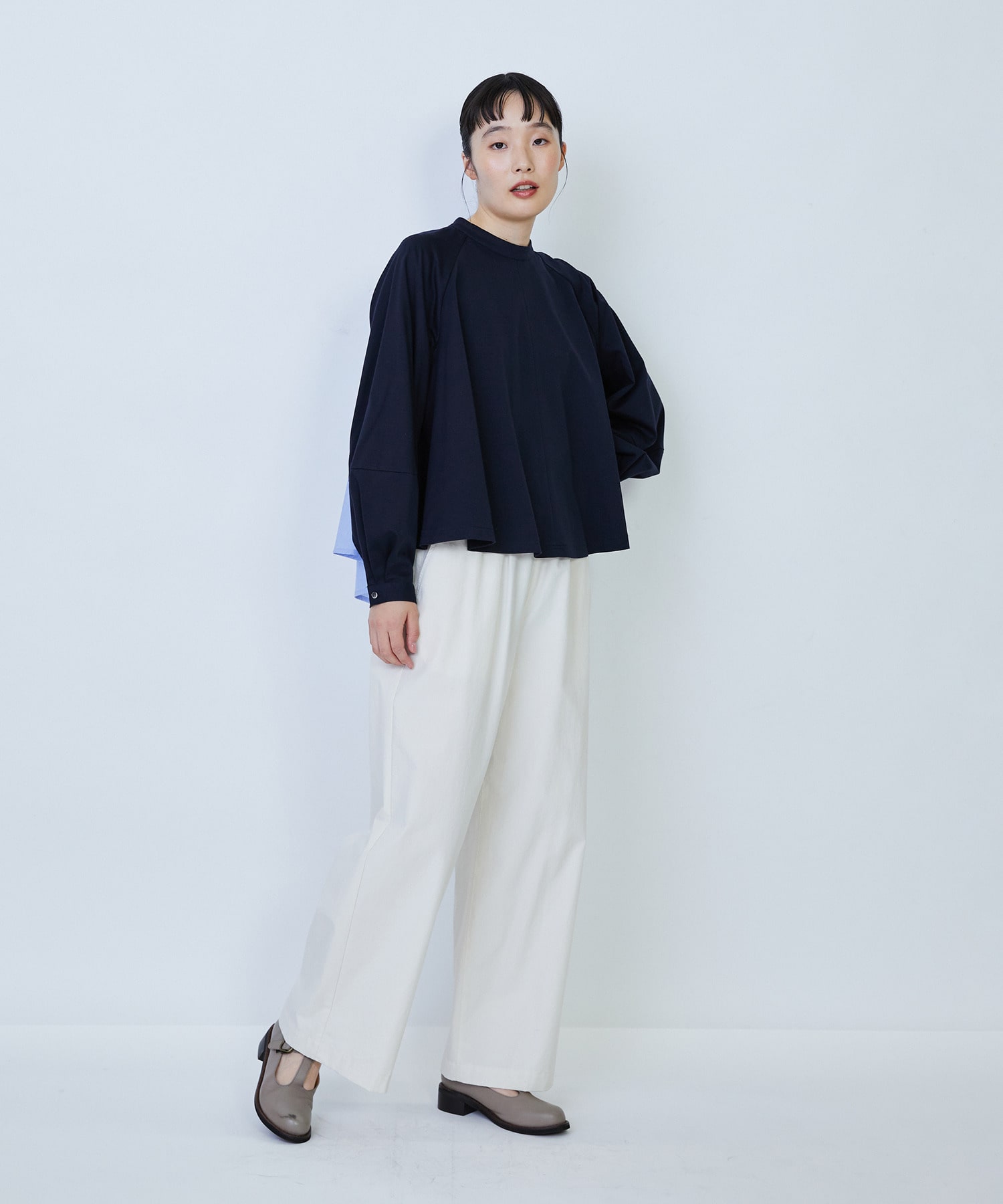 【LOISIR】コットンポンチコンビネーションブラウス 詳細画像 グリーン系その他 1