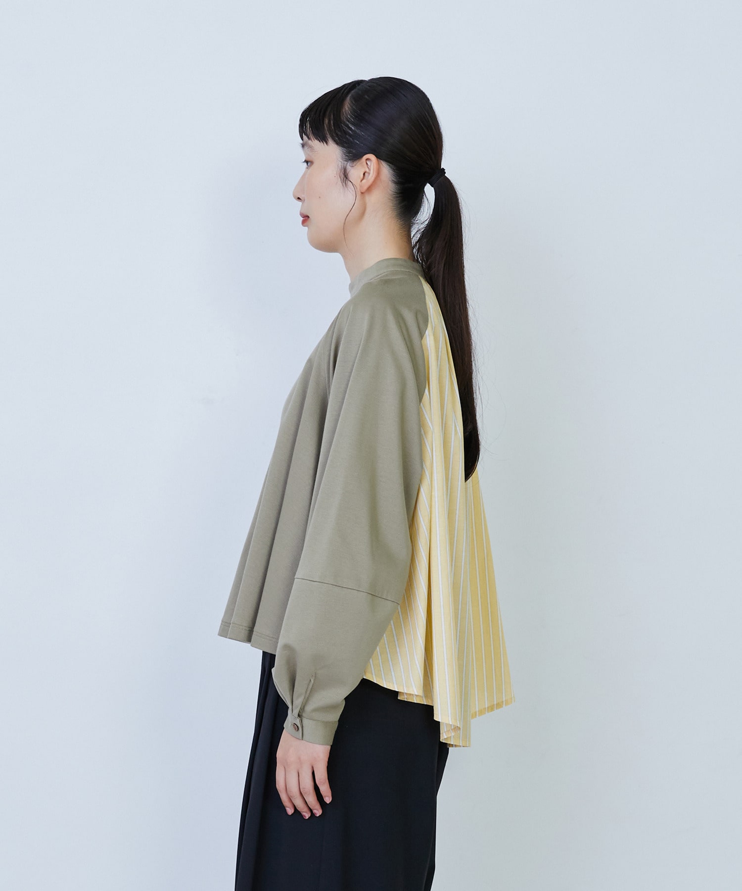 【LOISIR】コットンポンチコンビネーションブラウス 詳細画像 グリーン系その他 12