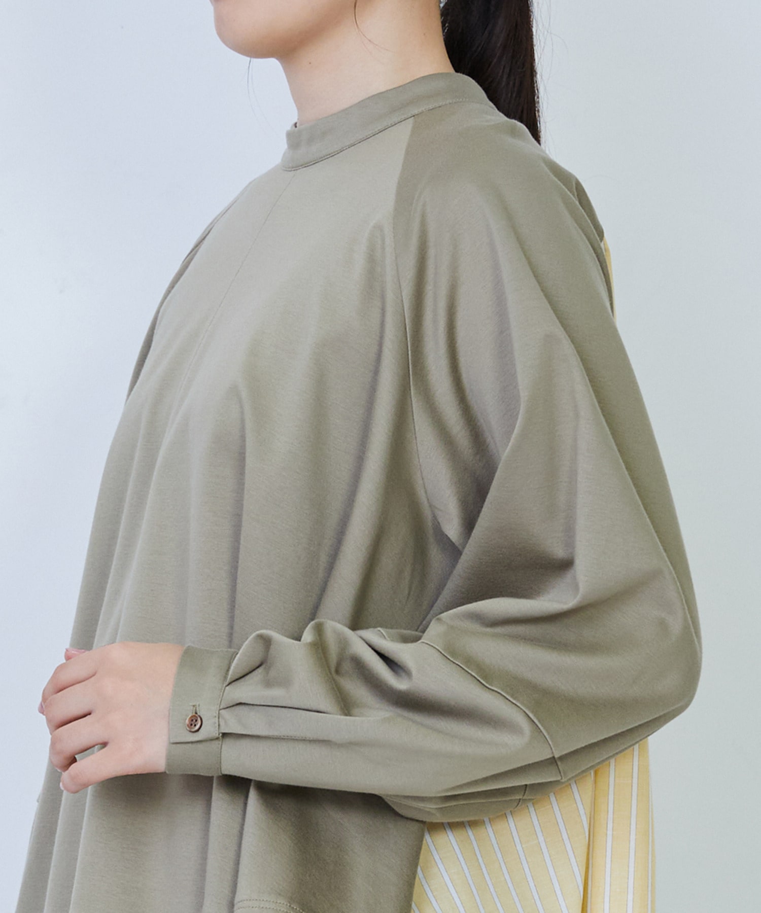 【LOISIR】コットンポンチコンビネーションブラウス 詳細画像 グリーン系その他 16