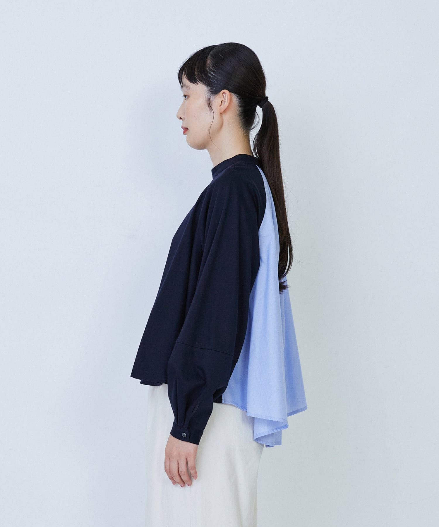 【LOISIR】コットンポンチコンビネーションブラウス 詳細画像 グリーン系その他 5