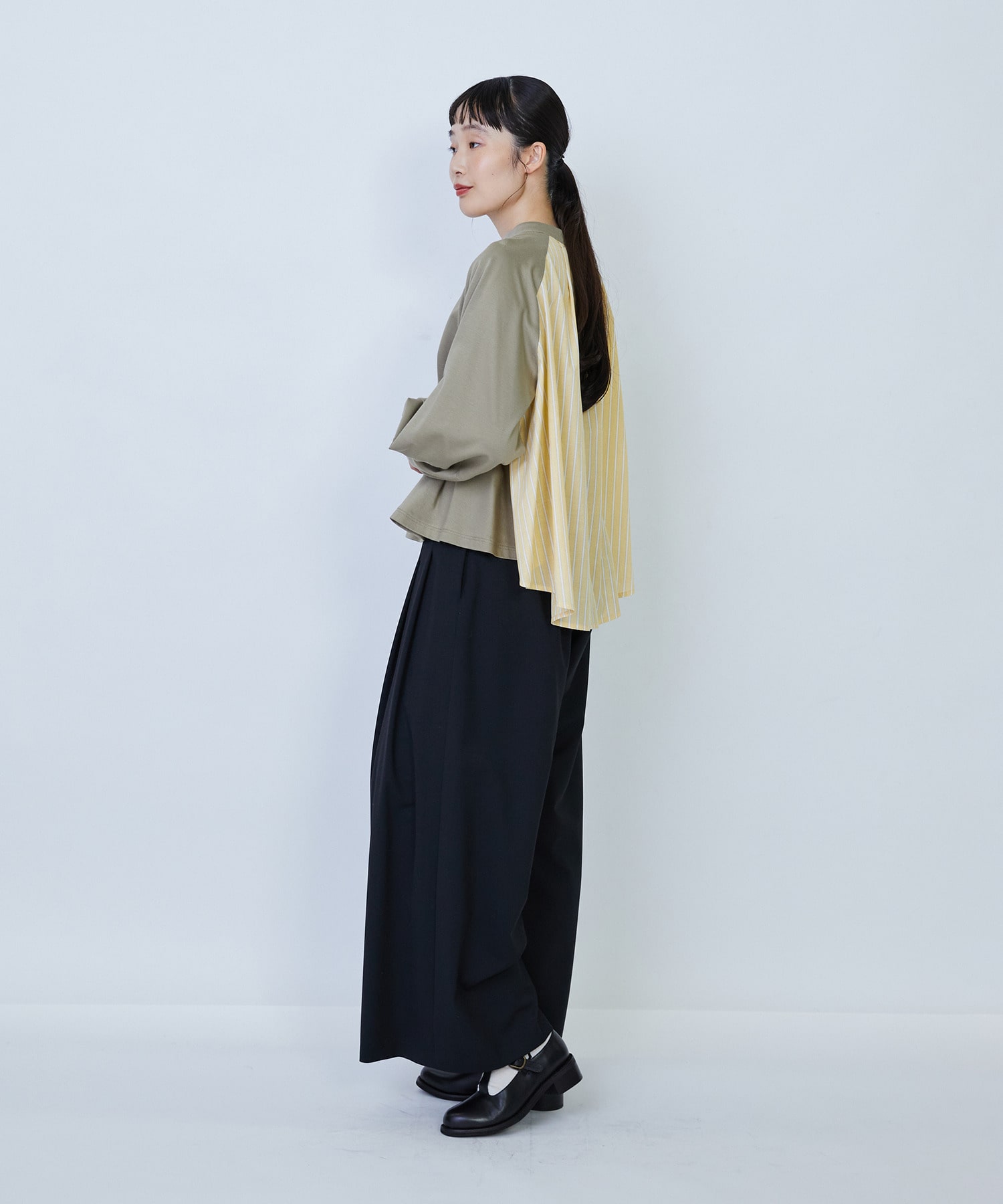 【LOISIR】コットンポンチコンビネーションブラウス 詳細画像 グリーン系その他 9