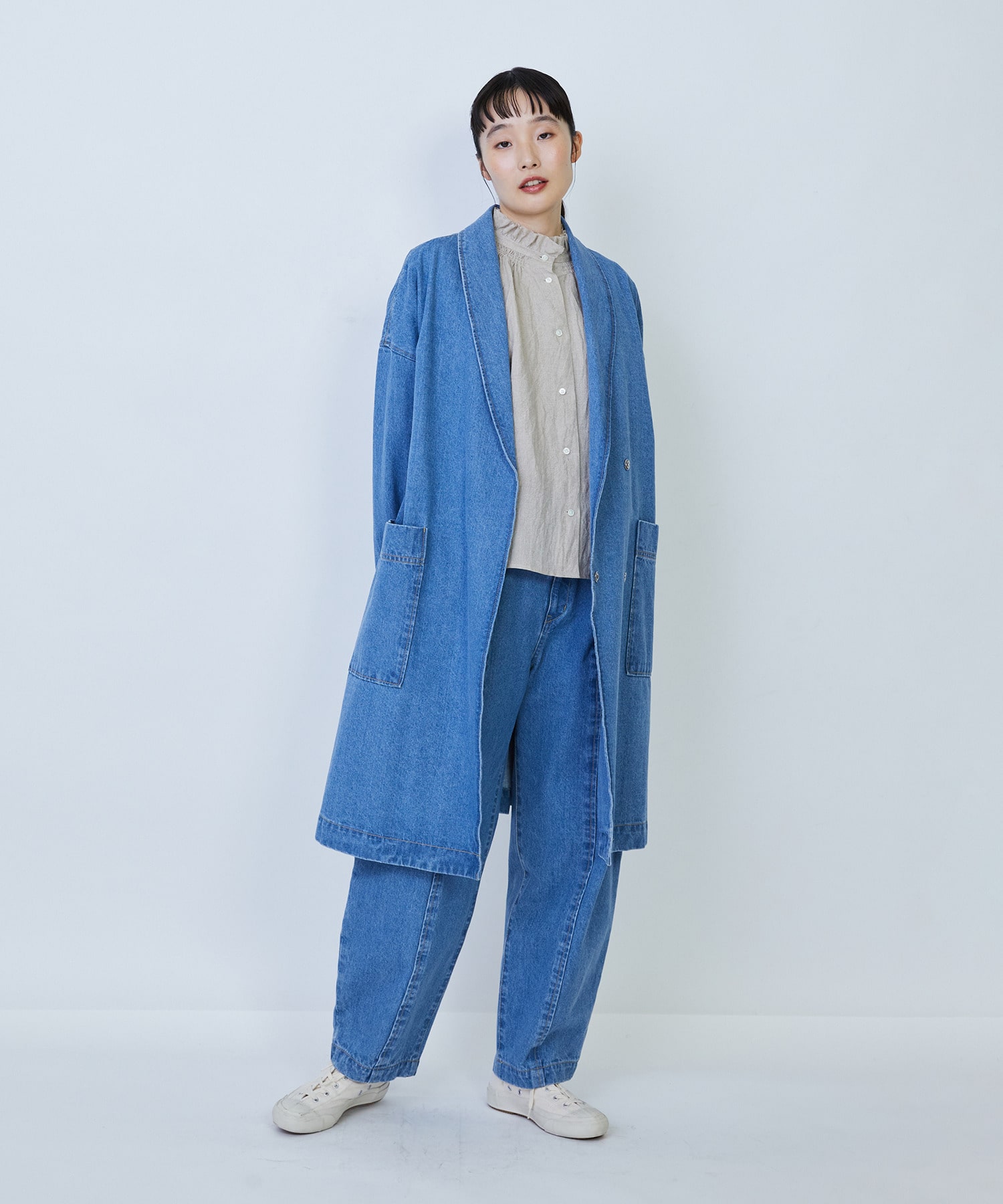 【LOISIR】グランジリネンフリルカラーブラウス 詳細画像 キナリ 1