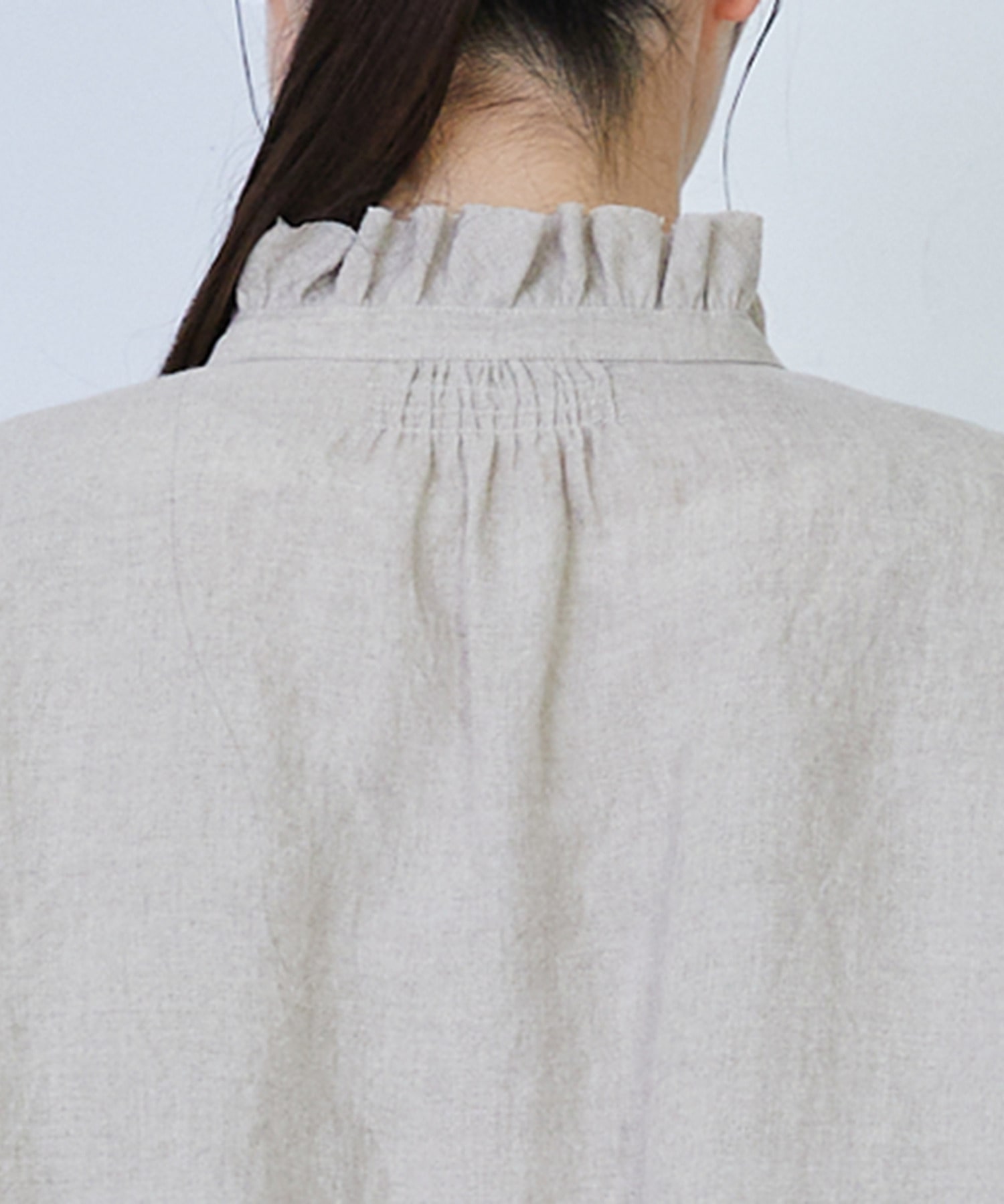 【LOISIR】グランジリネンフリルカラーブラウス 詳細画像 キナリ 10
