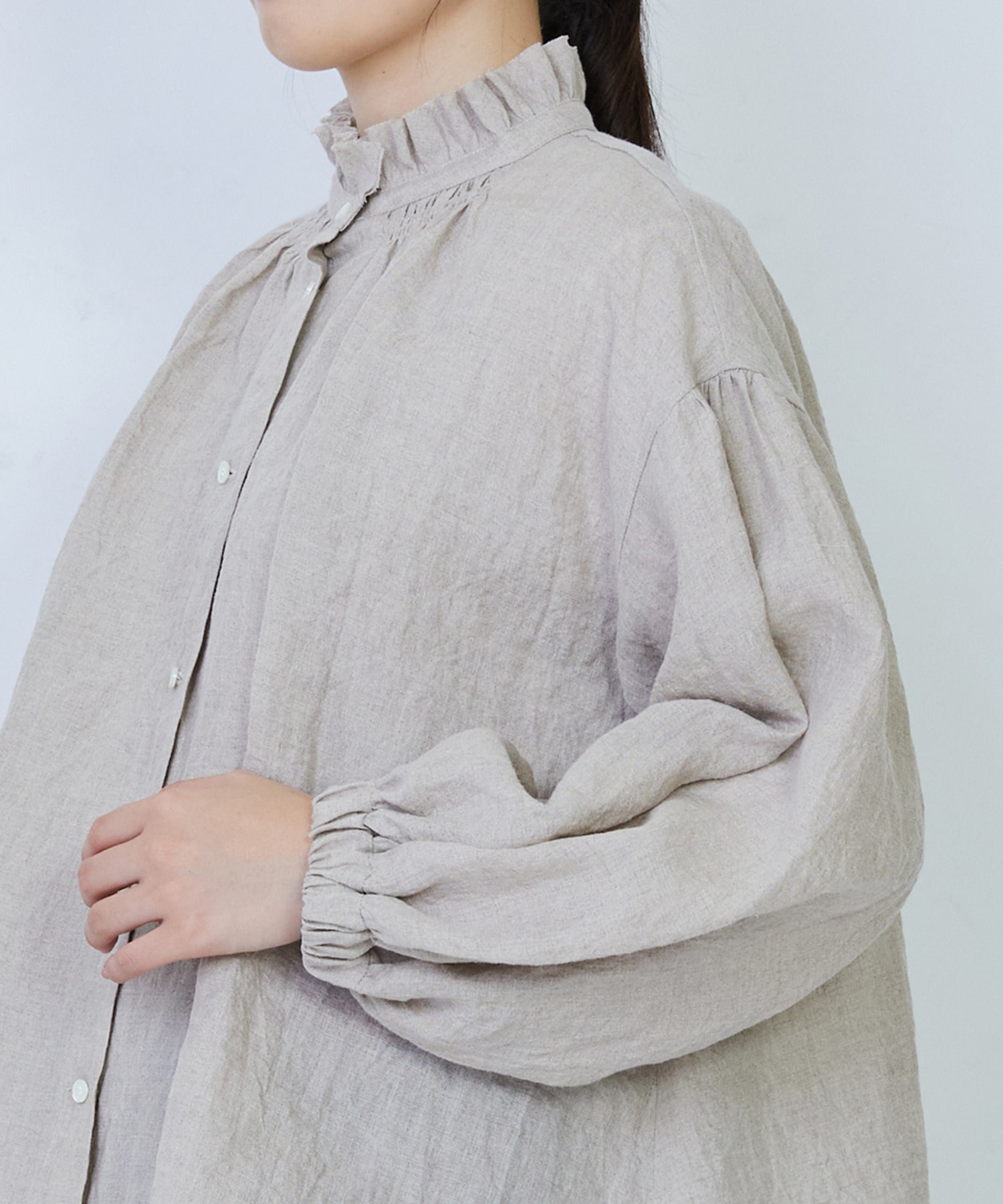 【LOISIR】グランジリネンフリルカラーブラウス 詳細画像 キナリ 11