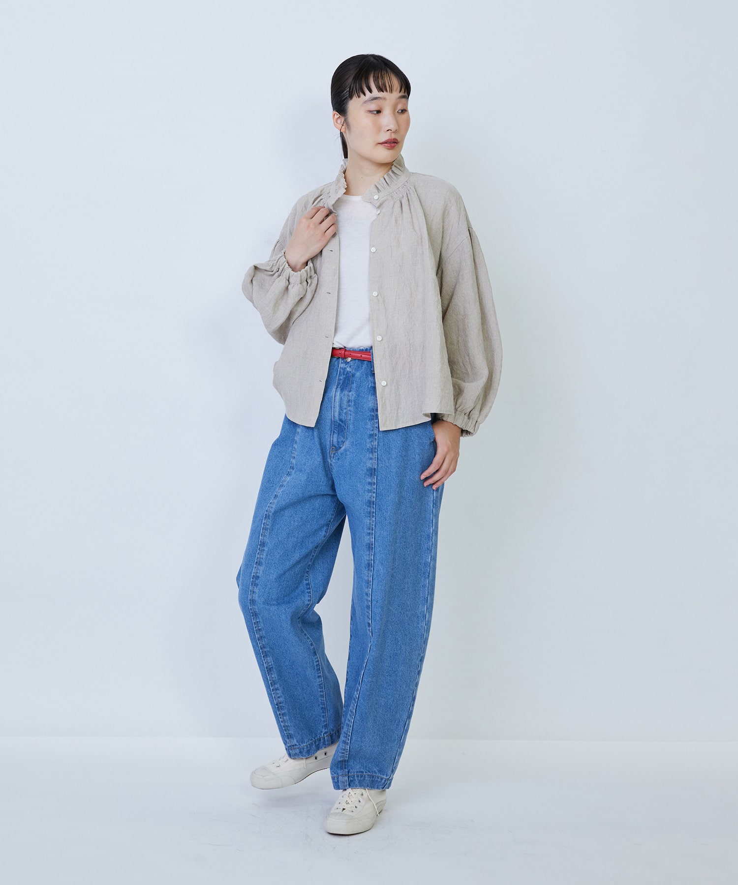 【LOISIR】グランジリネンフリルカラーブラウス 詳細画像 キナリ 2