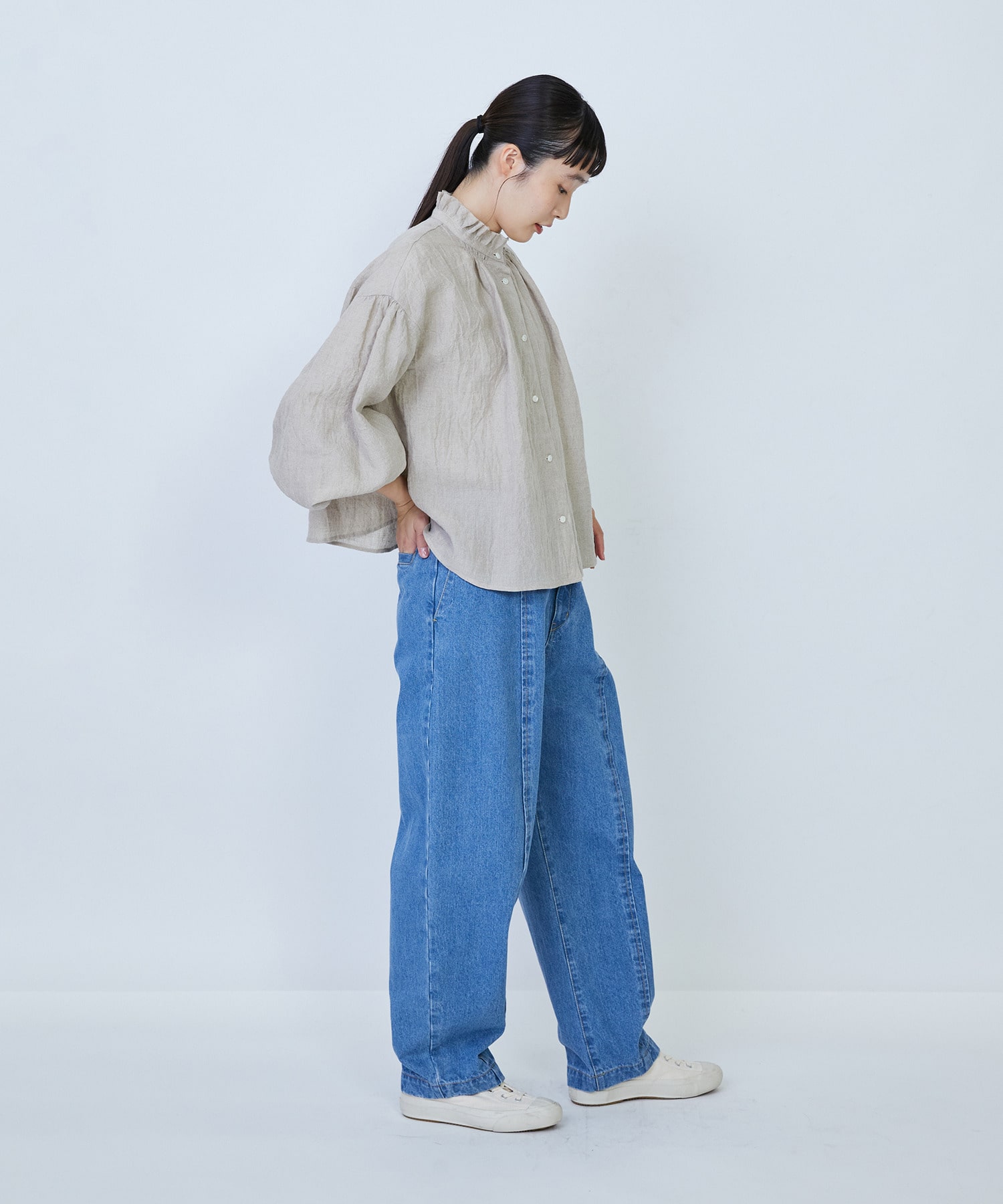 【LOISIR】グランジリネンフリルカラーブラウス 詳細画像 キナリ 4