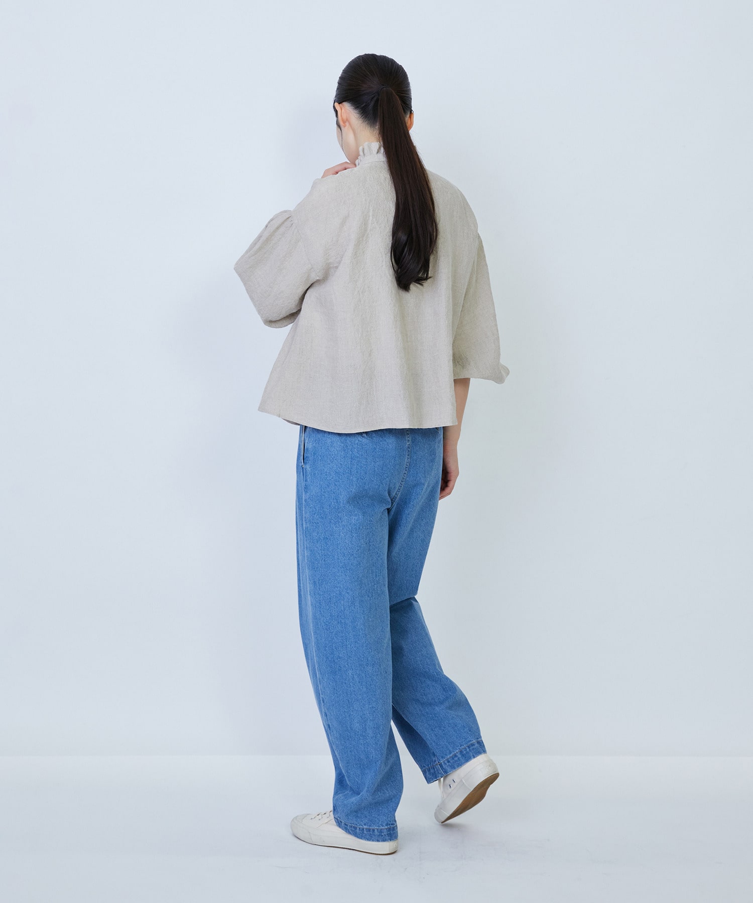 【LOISIR】グランジリネンフリルカラーブラウス 詳細画像 キナリ 5